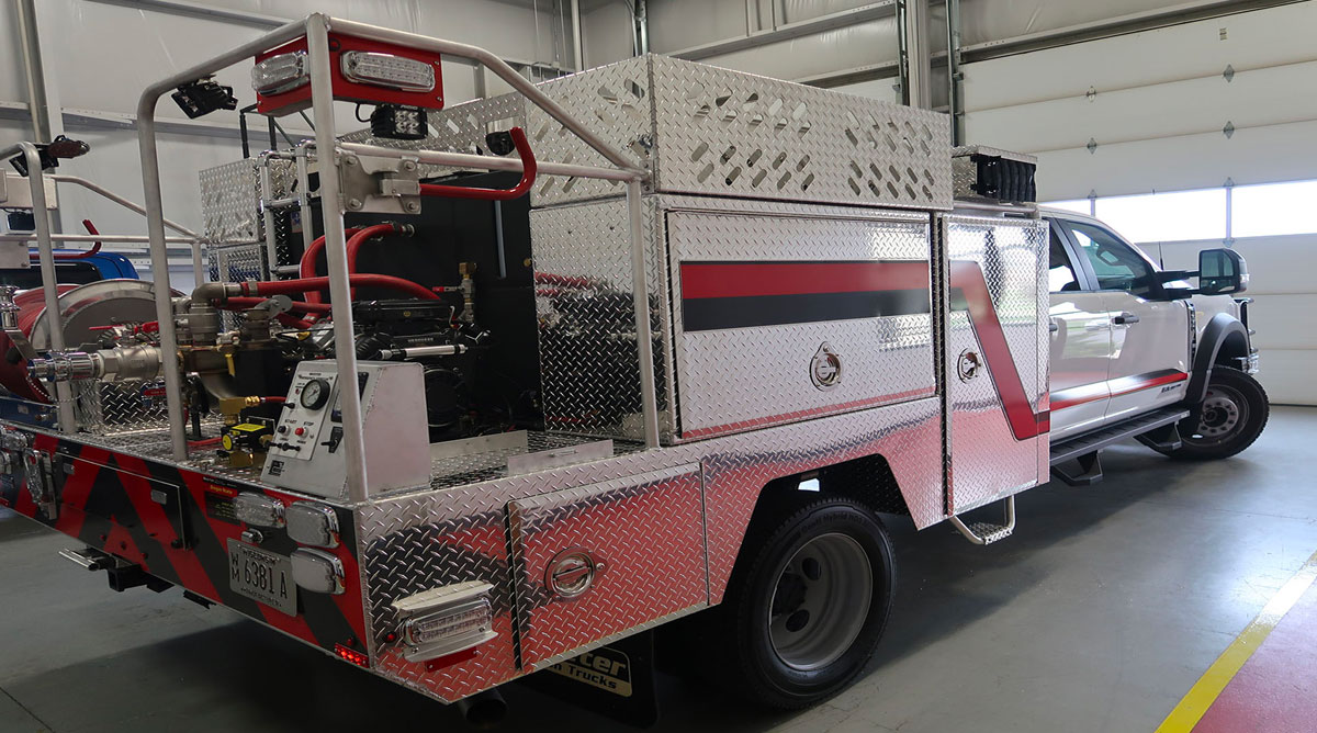 Pierce Fire Apparatus in Garage